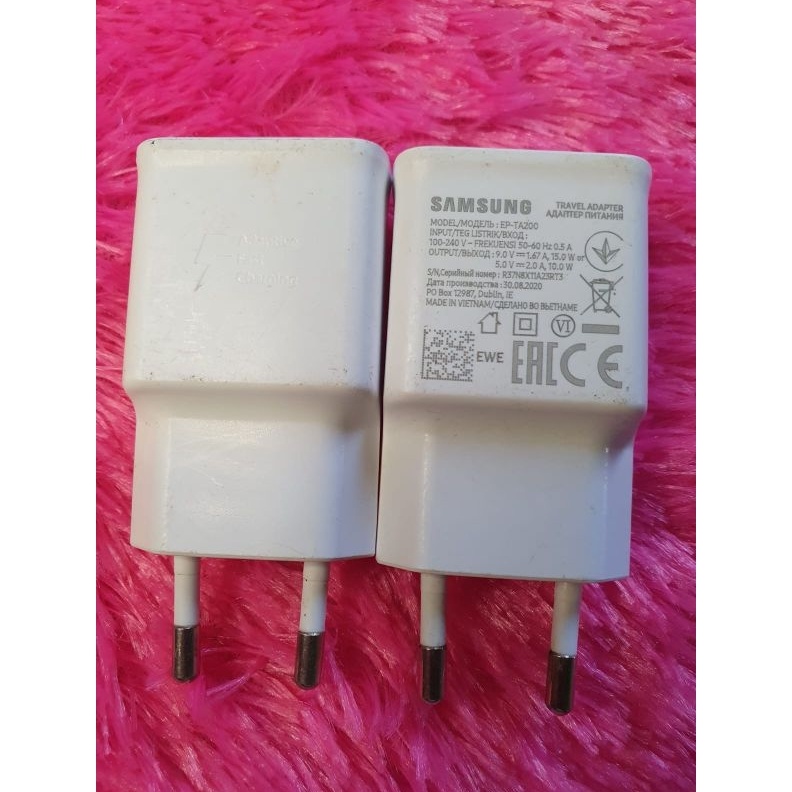 adaptor charger original bawaan hp Samsung fast charging ukir 15W A71 A53 A52S dll bekas KODE R2Z3