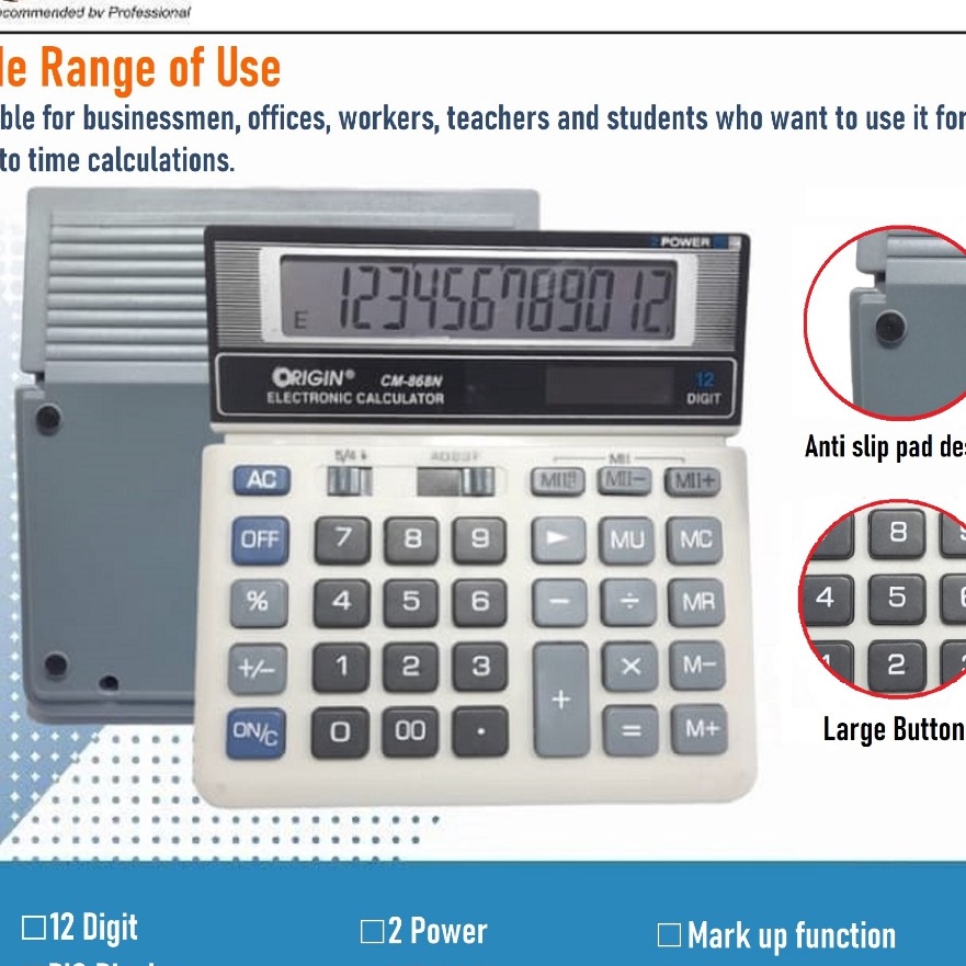 

Eksklusif Electronic Calculator CM868N Kalkulator Kalkulator 2 Power Kalkulator Meja