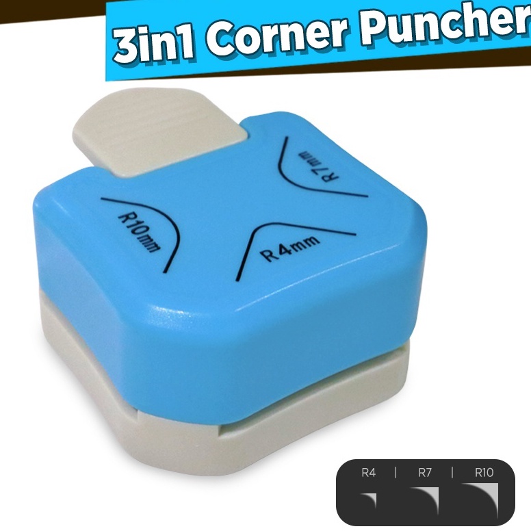 

ART S8J7 3 IN 1 Corner Puncher Pemotong Sudut Corner Puncher Rounder Pemotong Ujung Kertas Plastik pembolong kertas