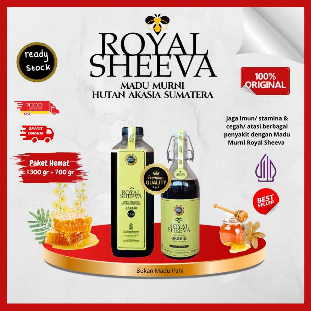 

Madu Premium Royal Sheeva 100% Ori Bundle 700gr + 1300gr | Halal MUI Asli dari Hutan Akasia Sumatera