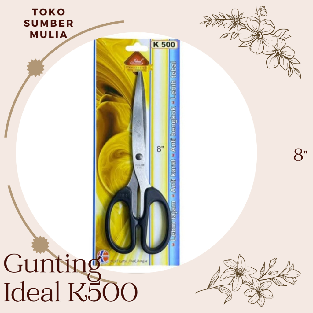 

Gunting Ideal K500 8" Stainless Steel