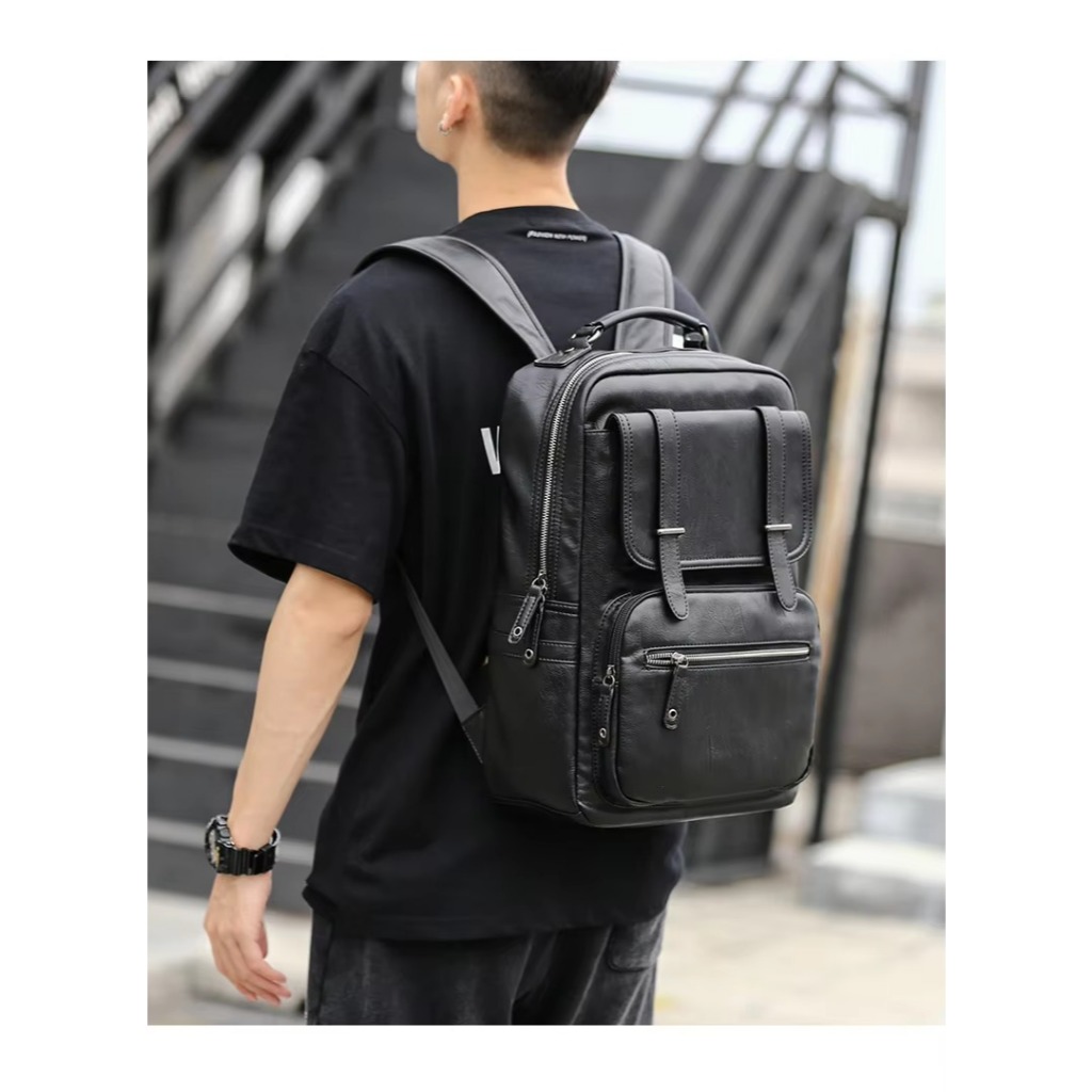 Tas kulit asli sapi ransel pria