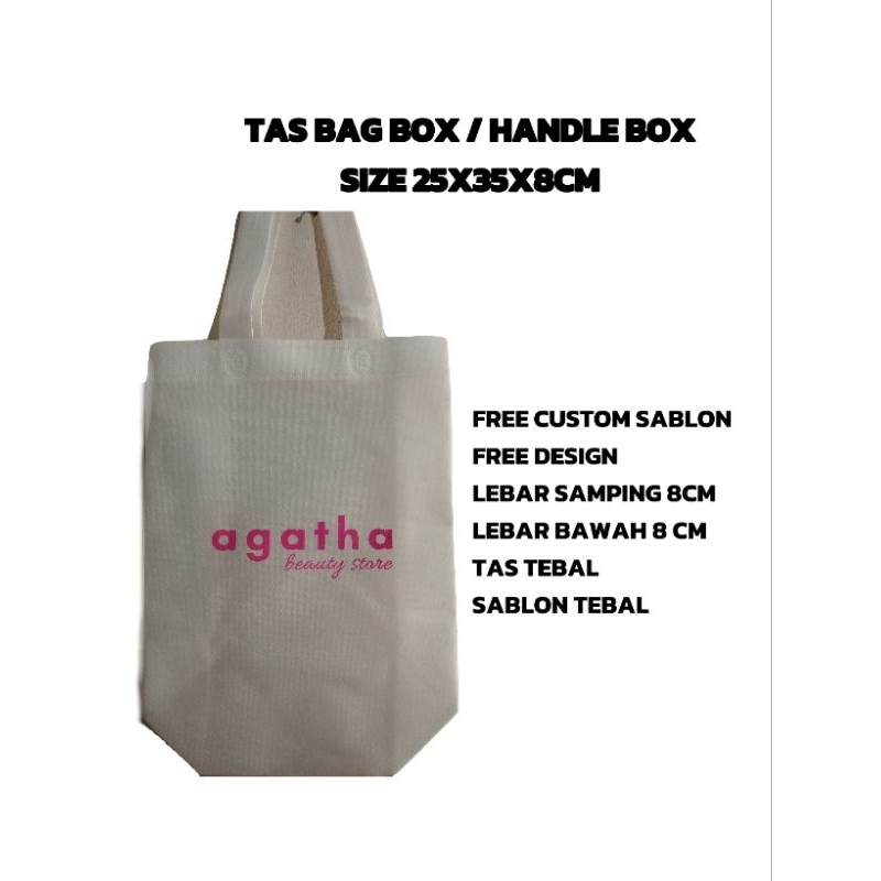 

Handle box Bag box goodie bag spunbon ukuran 25x35x8cm