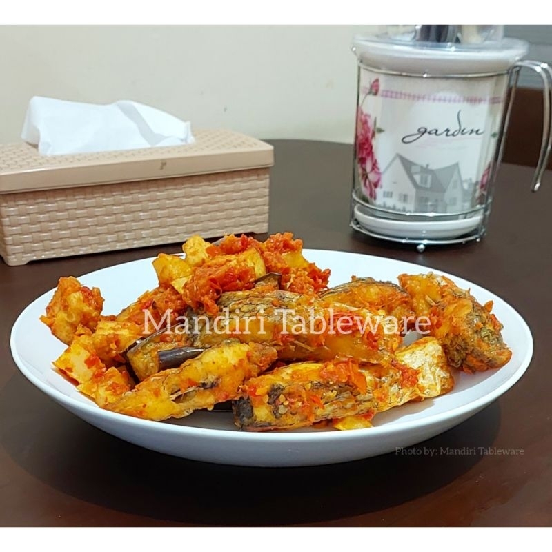 1 Pcs Mangkok Saji Jumbo Keramik 30 cm | Mangkok Lauk | Putih Polos | Best Quality