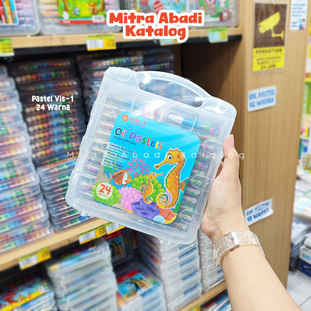 

OIL PASTEL VIS-1 24W / 24 WARNA PEWARNA ALAT MENGGAMBAR MEWARNAI ANAK KRAYON CRAYON PASTEL NON TOXIC MURAH ALAT TULIS SEKOLAH KANTOR KULIAH KAMPUS ATK MURAH LENGKAP GROSIR KULAKAN STATIONERY / MITRA ABADI KATALOG JOGJA