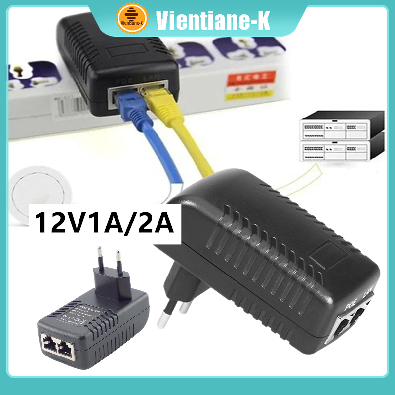 Adaptor Poe 12V 1A 2A Untuk Htb Netlink Totolink Tplink Media Converter CCTV