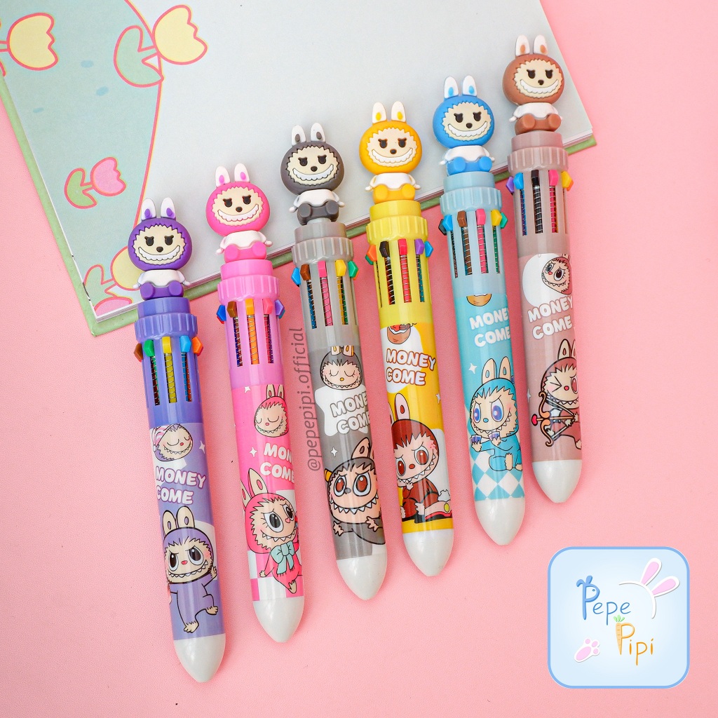 

Pena 10 Warna Labubu PC-1544 Pen Bolpen Pulpen Gelpen Karakter Tinta Warna Warni