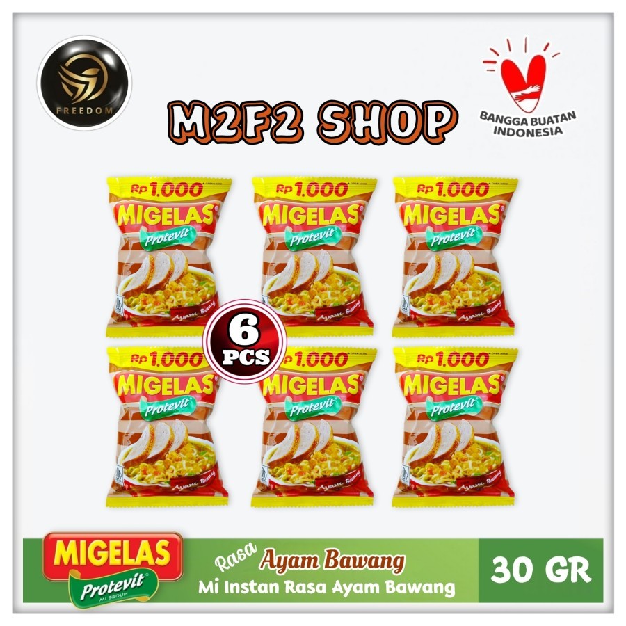 

MIGELAS Protevit Mie Gelas Seduh Kuah Rasa Ayam Bawang Sachet - 30 gr (Kemasan 6 Pcs)