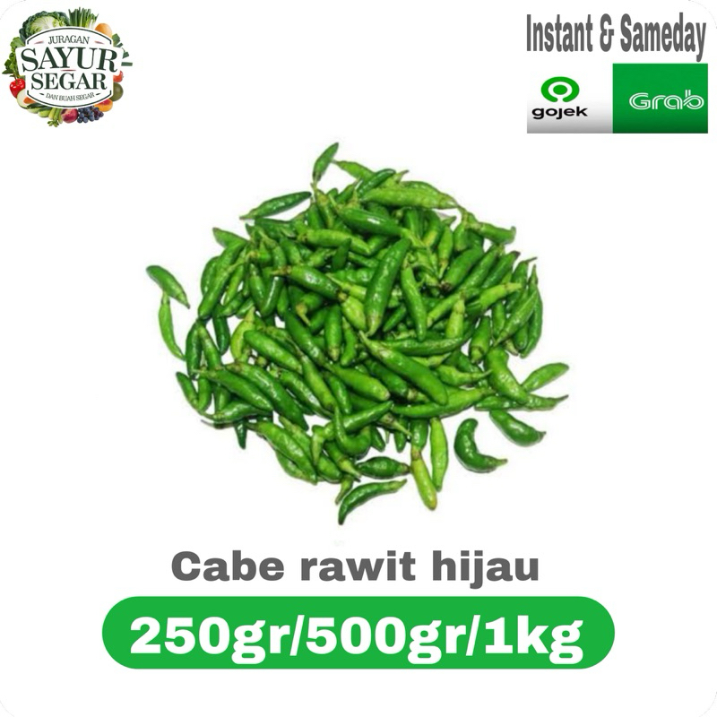 

CABE/CABAI RAWIT IJO/HIJAU 250gr/500gr/1kg