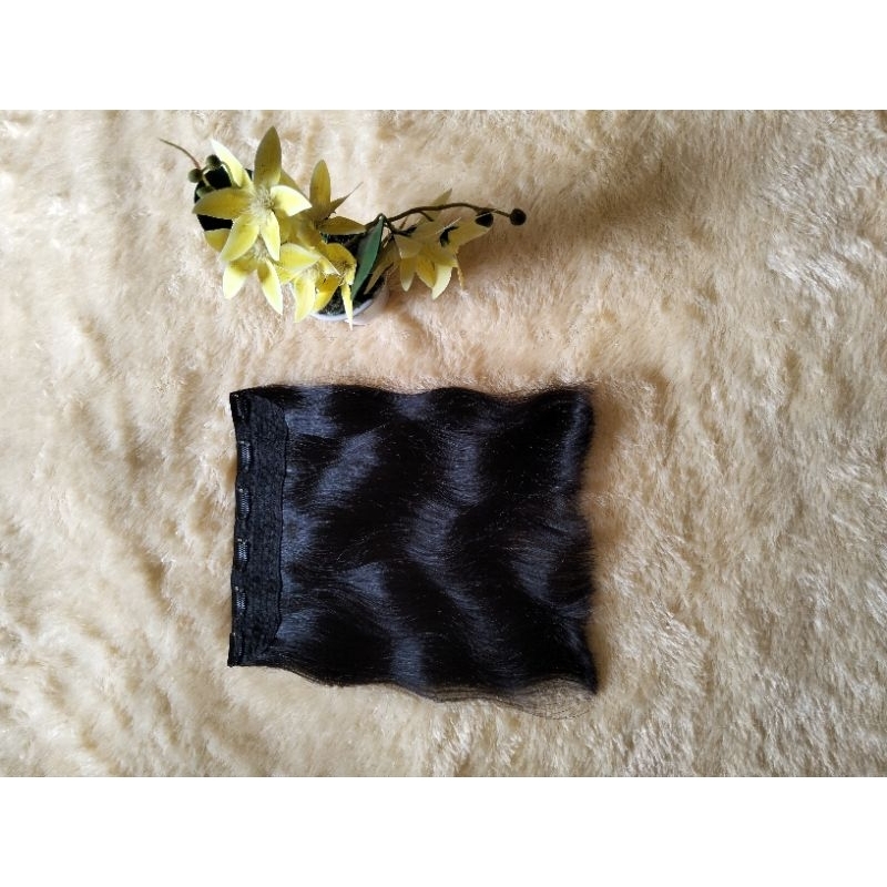 hair clip rambut asli 30-40 cm