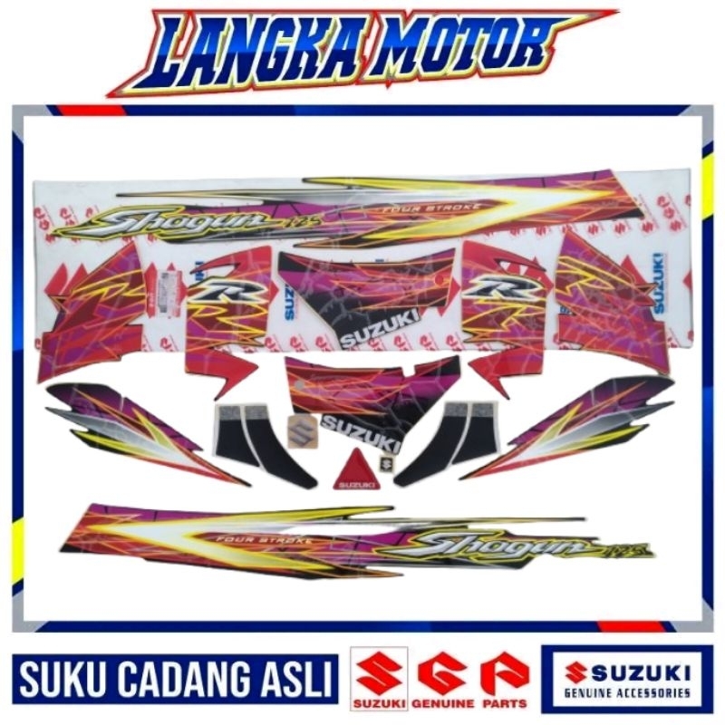Shogun ORI SGP Emblem Logo Striping Stiker body Suzuki SHOGUN FD 125 R 2006-2007 merah hitam