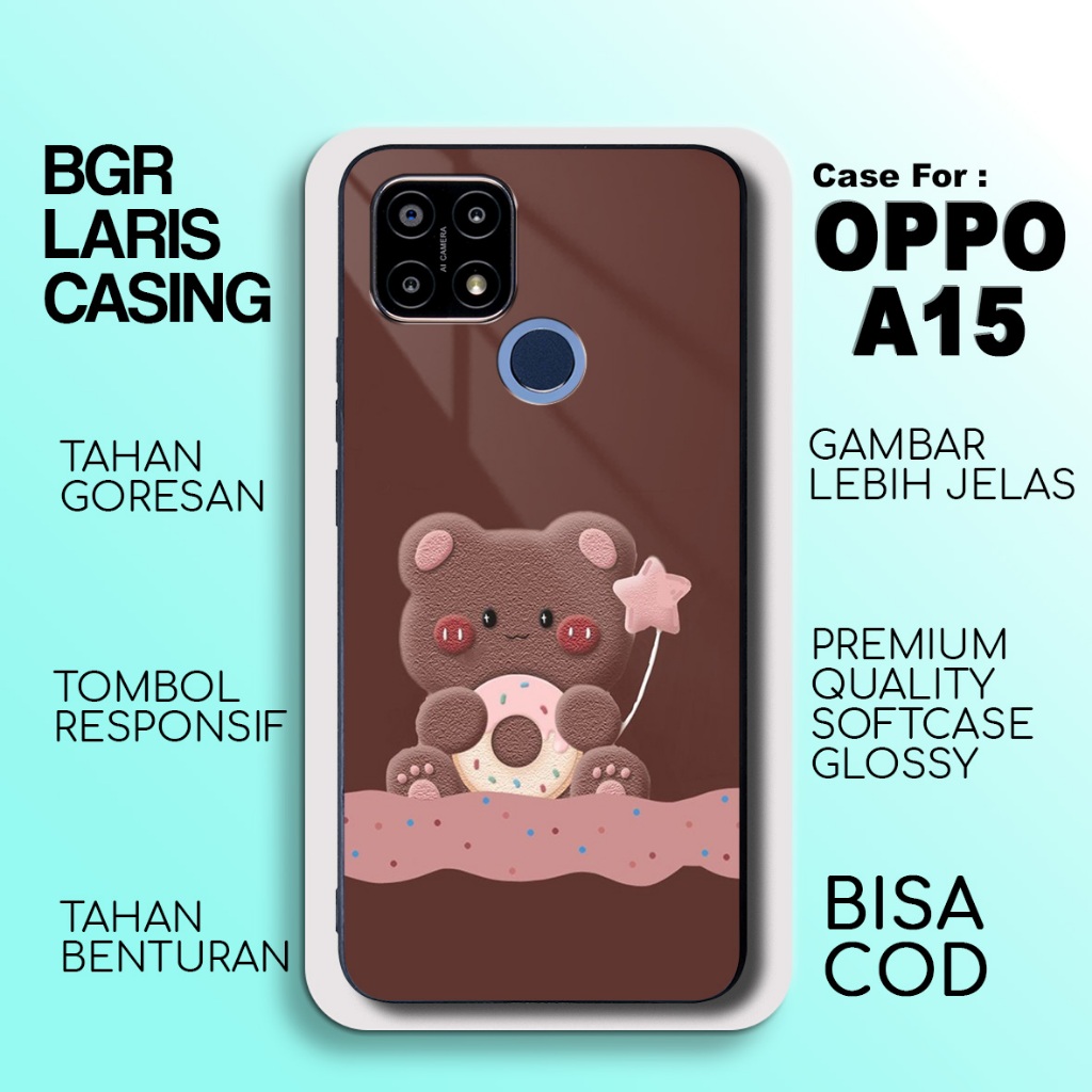 Casing Oppo A15 Beruang Lucu Terbaru Hardcase Softcase Glossy Case Oppo A15 Termurah Kesing Terlaris