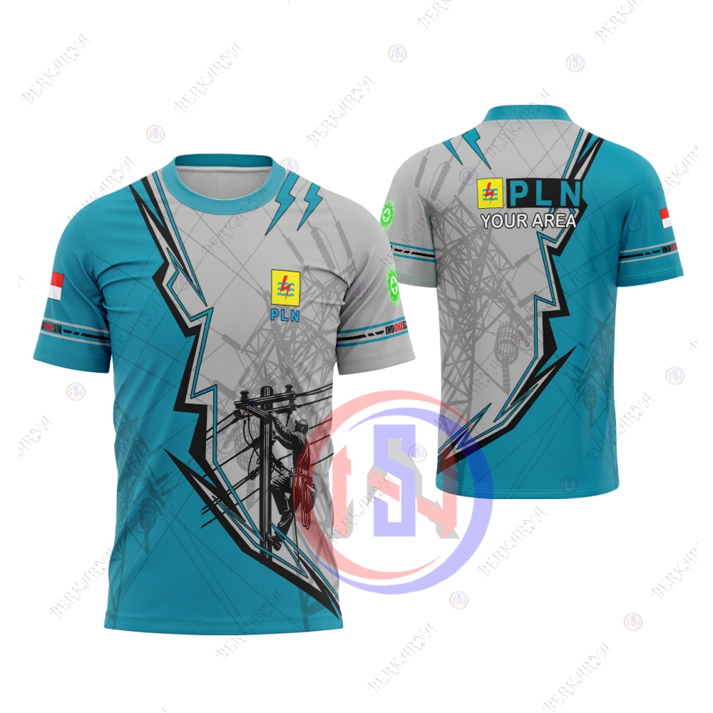 Baju Pln | Kaos Jersey PLN Fullprint | Baju Kaos PLN Perusahaan Listrik Negara Fullprint