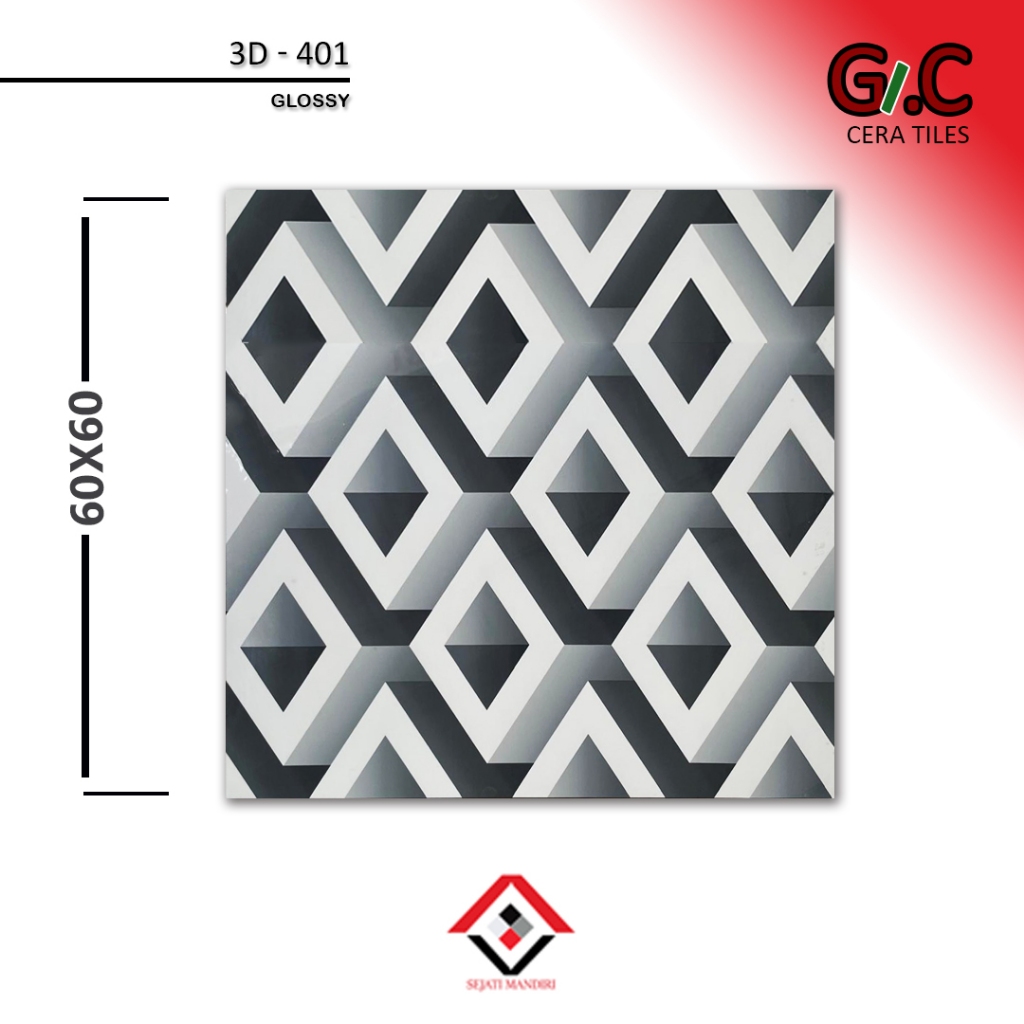 granit 60x60 motif marmer mozaik 3D - gc ceratiles 3D - 401