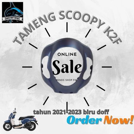 tameng 64301 k2f n00zp panel lampu scoopy esp new led 2021 warna biru doff asli honda
