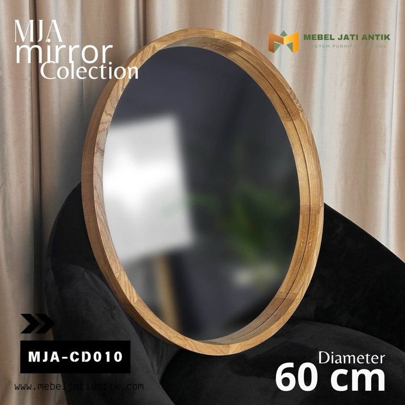 Cermin Dinding Bulat diameter 60 cm, Cermin Wastafel Aesthetic