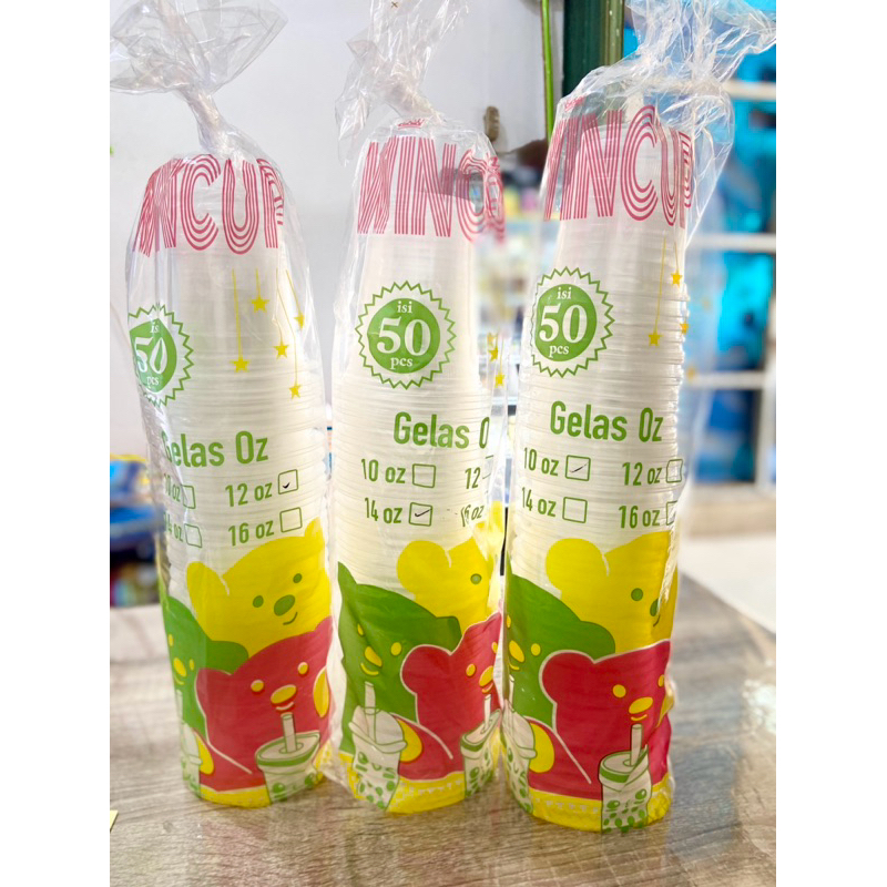 Wincup Gelas cup 10 oz 12 oz 14 oz | gelas plastik