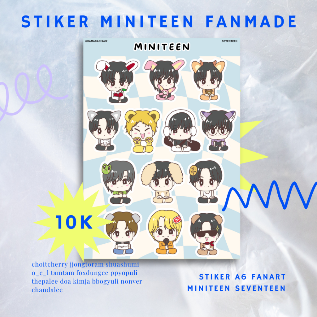 

SEVENTEEN MINITEEN FANMADE STICKER SET