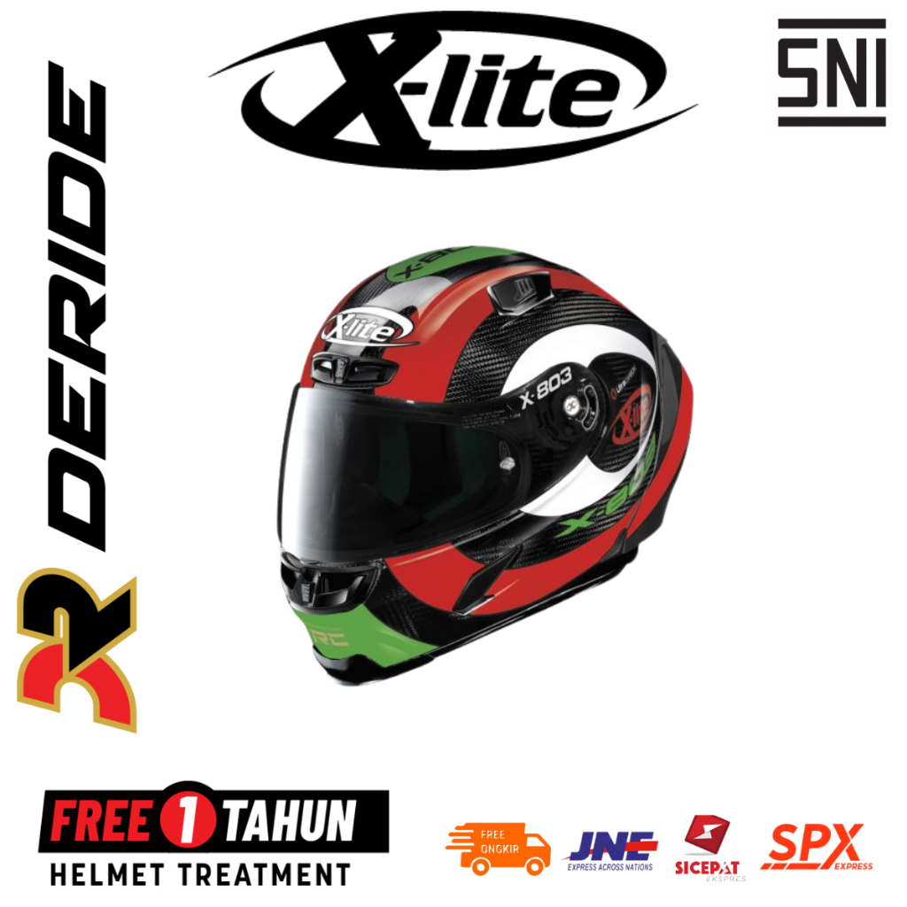 HELM XLITE X-803 RS ULTRA CARBON HATTRICK 073 FULL FACE SNI