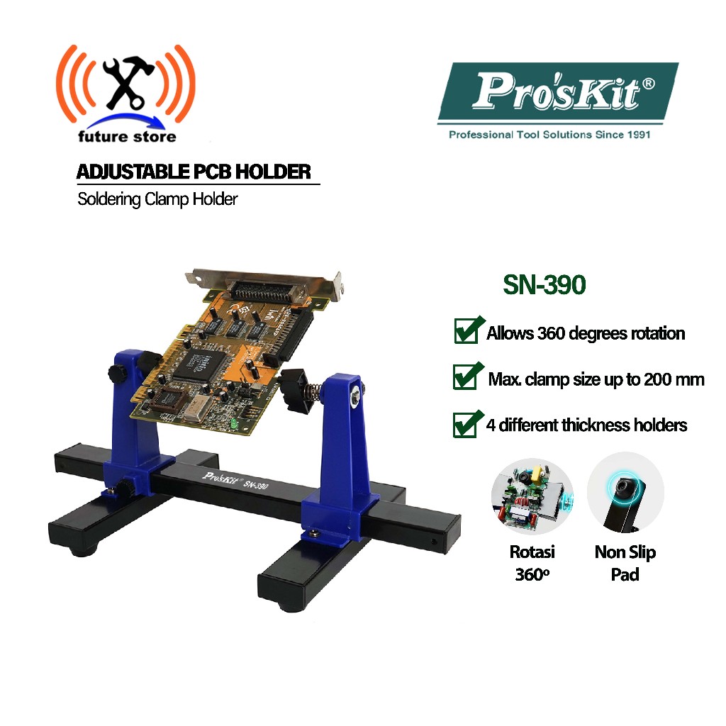 PROSKIT SN-390 PCB HOLDER ORIGINAL - Adjustable Soldering Clamp Holder pcb besar pcb laptop  PC elek