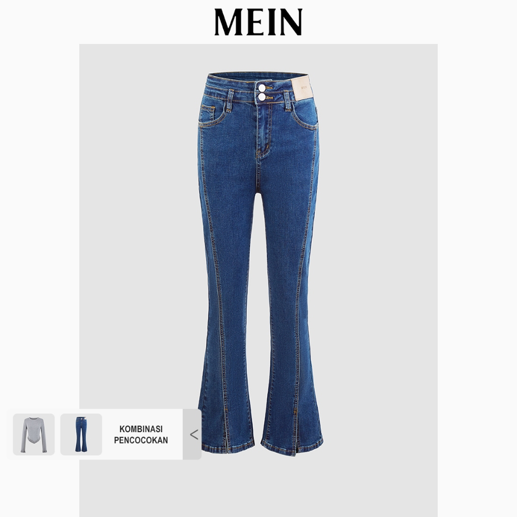 [MEIN] [Upgrade] ELEGANT Highwaist Slim Celana Denim Design Pinggang Double Button Cutbray Celana De