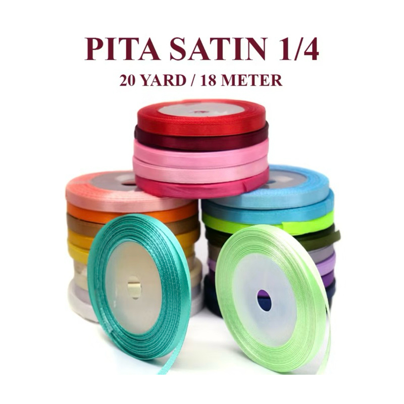

Pita SATIN POLOS 1/4inch 0.6cm 0,6 cm 1/4” per ROLL 20YARD
