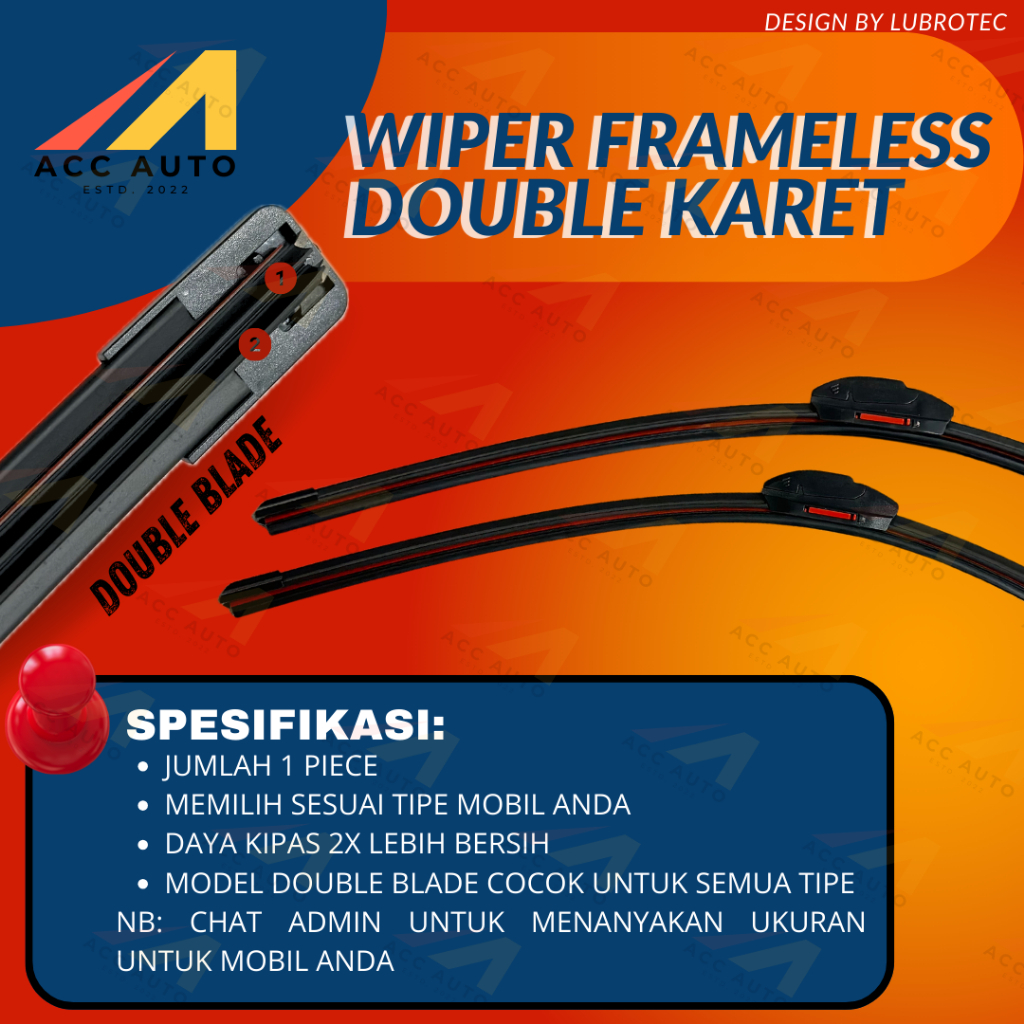 BEST SELLER WIPER DOUBLE BLADE PREMIUM QUALITY / WIPER DUAL KARET / WIPER DOUBLE KARET / KARET KACA