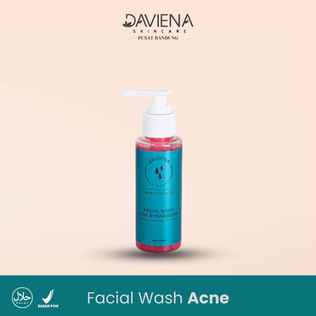 Facial Wash Acne Strawberry Skincare Pencuci Wajah Berjerawat Daviena Skincare Pusat Bandung