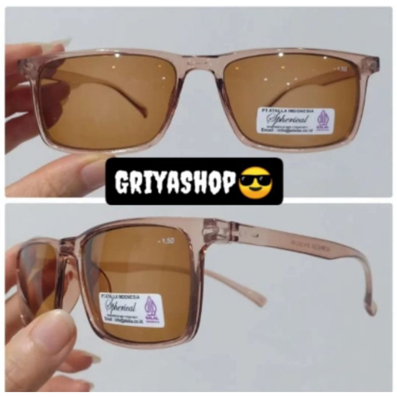 Kacamata Minus kotak lensa warna coklat cewek cowok lentur