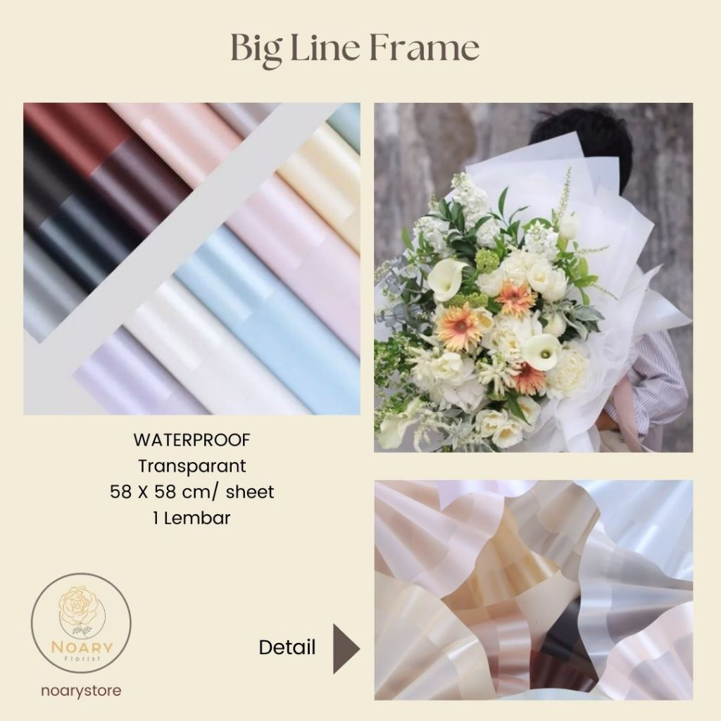 

BIG LINE FRAME / Flower Wrapping / Cellophane / Wrap / Kertas Bunga / Kertas Kado / Flower Paper