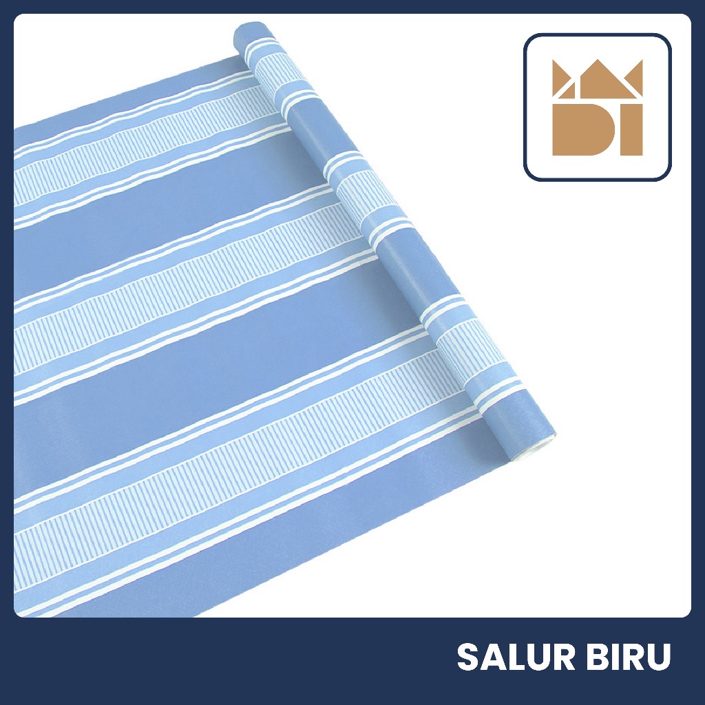 Adipati Dinding Interior - Wallpaper Dinding Salur Biru | Wallpaper Stiker Dinding Motif Salur Biru 