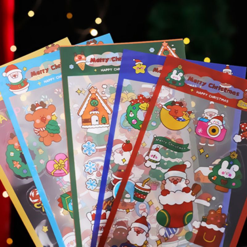 

STICKER NATAL INS AESTHETIC STICKER PVC DEKORASI CHRISTMAS LUCU
