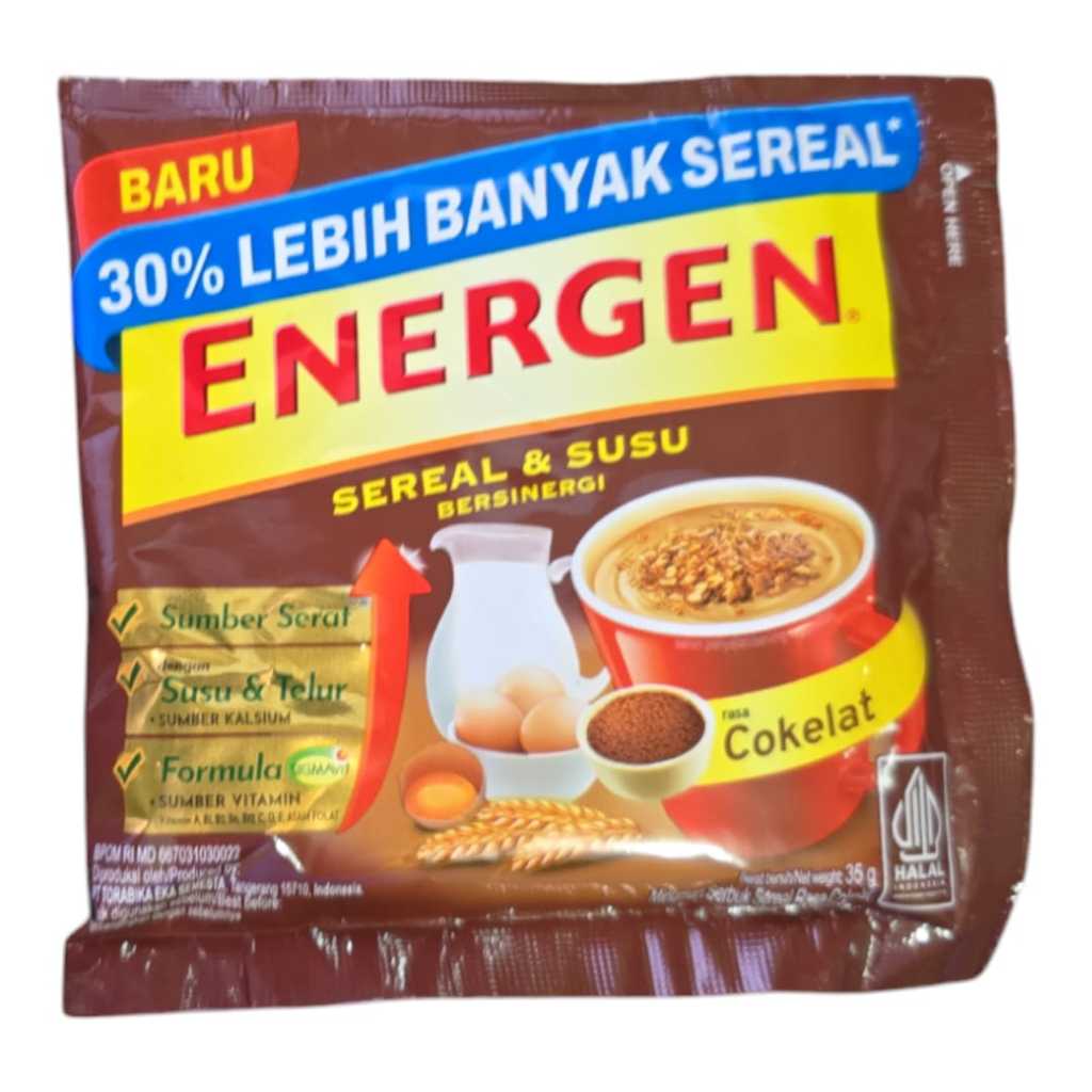 Energen Sereal baru All Varian harga ecer 1 pcs minuman sachet kacang hijau cokelat vanila kurma jahe Susu champion 30gr