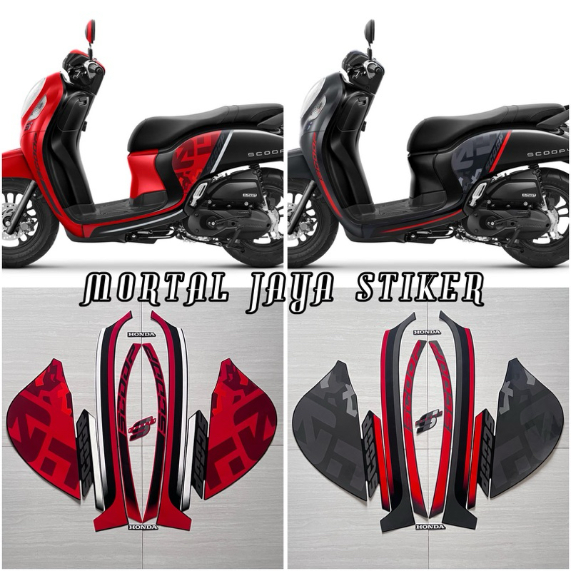 STIKER STRIPING LIS LES BODY MOTOR SCOOPY SPORTY 2020 2021