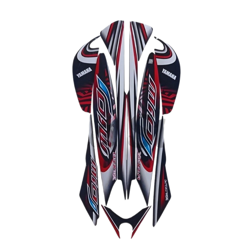 Stiker Striping Mio J 2013 Hitam Merah List Stiker Standar Mio J 2013 - Striping Standar Mio J 2013