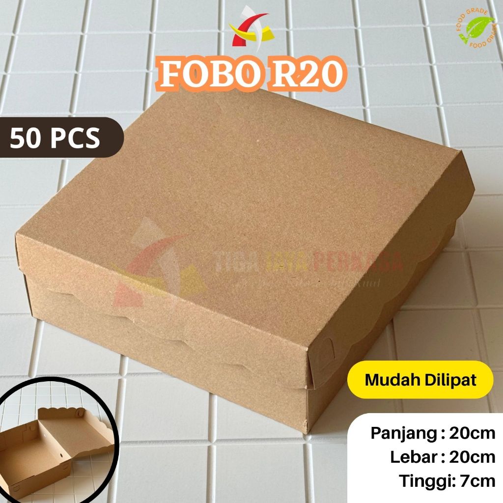 

Kotak 20x20x7 FOBO R20 / Snack Box Kraft Box Kue Kotak @50pcs