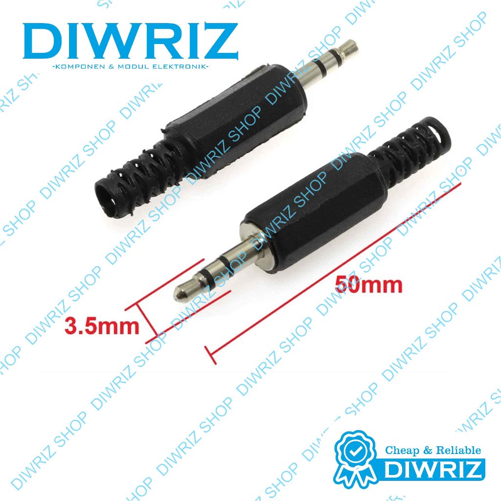 Konektor Jack Audio Male 3.5 mm Stereo Plastik