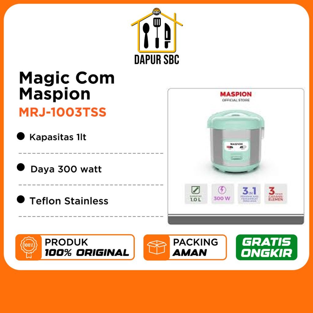 MAGIC COM RICE COOKER MASPION MRJ-1003 TSS 1LT