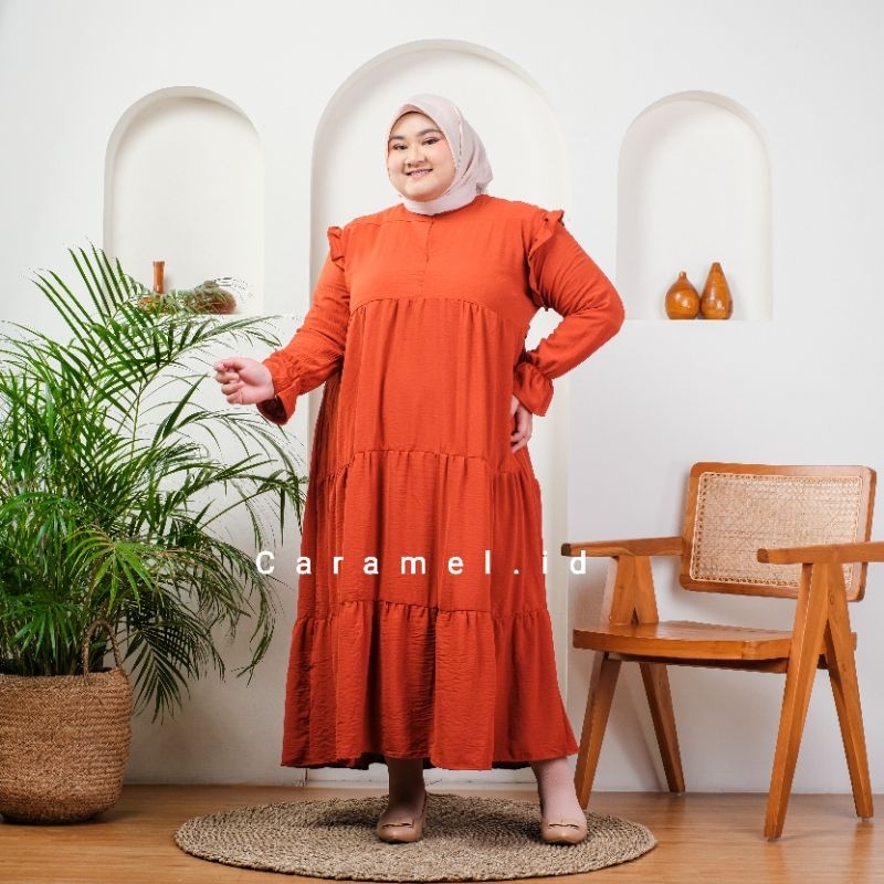 Gamis Kekinian Kriwil Jumbo Ld 130 - Ld 140 cm Bigsize XXXL Gamis Crinkle