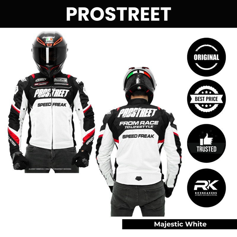 Jaket Prostreet Majestic White (Full Protector) 100% Authentic