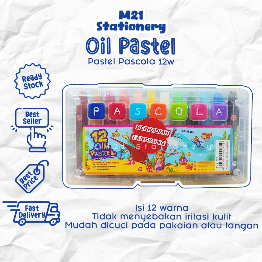 

OIL PASTEL PASCOLA 12C / 12 WARNA PEWARNA ALAT MENGGAMBAR MEWARNAI ANAK KRAYON CRAYON PASTEL NON TOXIC MURAH ALAT TULIS SEKOLAH KANTOR KULIAH KAMPUS ATK MURAH LENGKAP GROSIR KULAKAN STATIONERY / M21 STATIONERY JOGJA