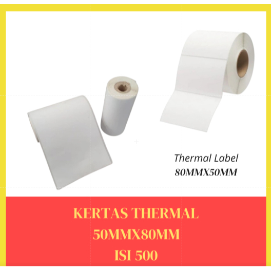 

Kertas Sticker Label Thermal Resi 50x80 mm | isi 500 Lembar per Roll