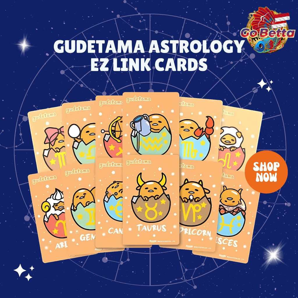 🇮🇩 Gudetama SimplyGo EZ-Link Card MRT Bus Ez Link Cards Gudetama Astrology EZ-Link card SimplyGo Ezl