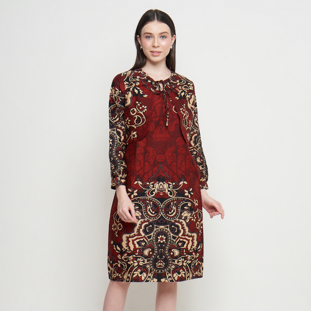 [Krisna Wahyu] Batik Katun Dress Lengan Panjang