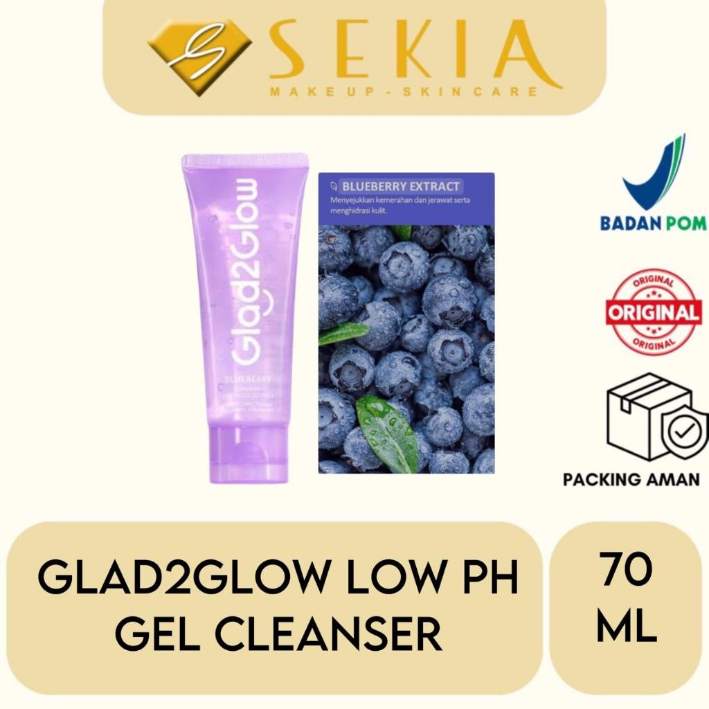 Glad2Glow Blueberry Ceramide Low Ph Cleanser Gel Face Wash 70ml / G2G Facial Wash Face Wash