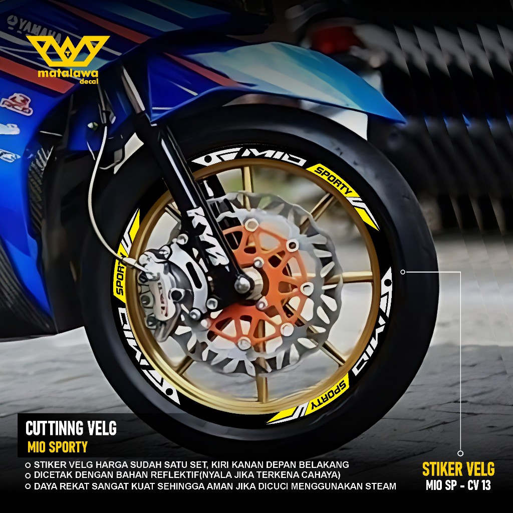 cod Stiker Cutting Velg Yamaha Mio Sporty 125 2003 2008 Lama Old Karbu Sticker Velk Variasi ban 13