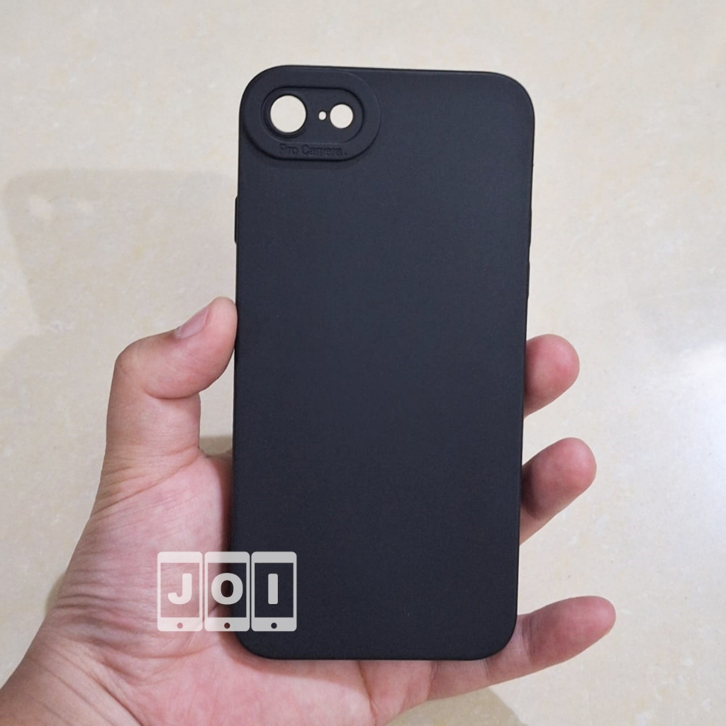 Case Protect Camera IPHONE 7 / IPHONE 8 / IPHONE SE 2020 Softcase Hitam Kamera Pro Black Matte Lentu