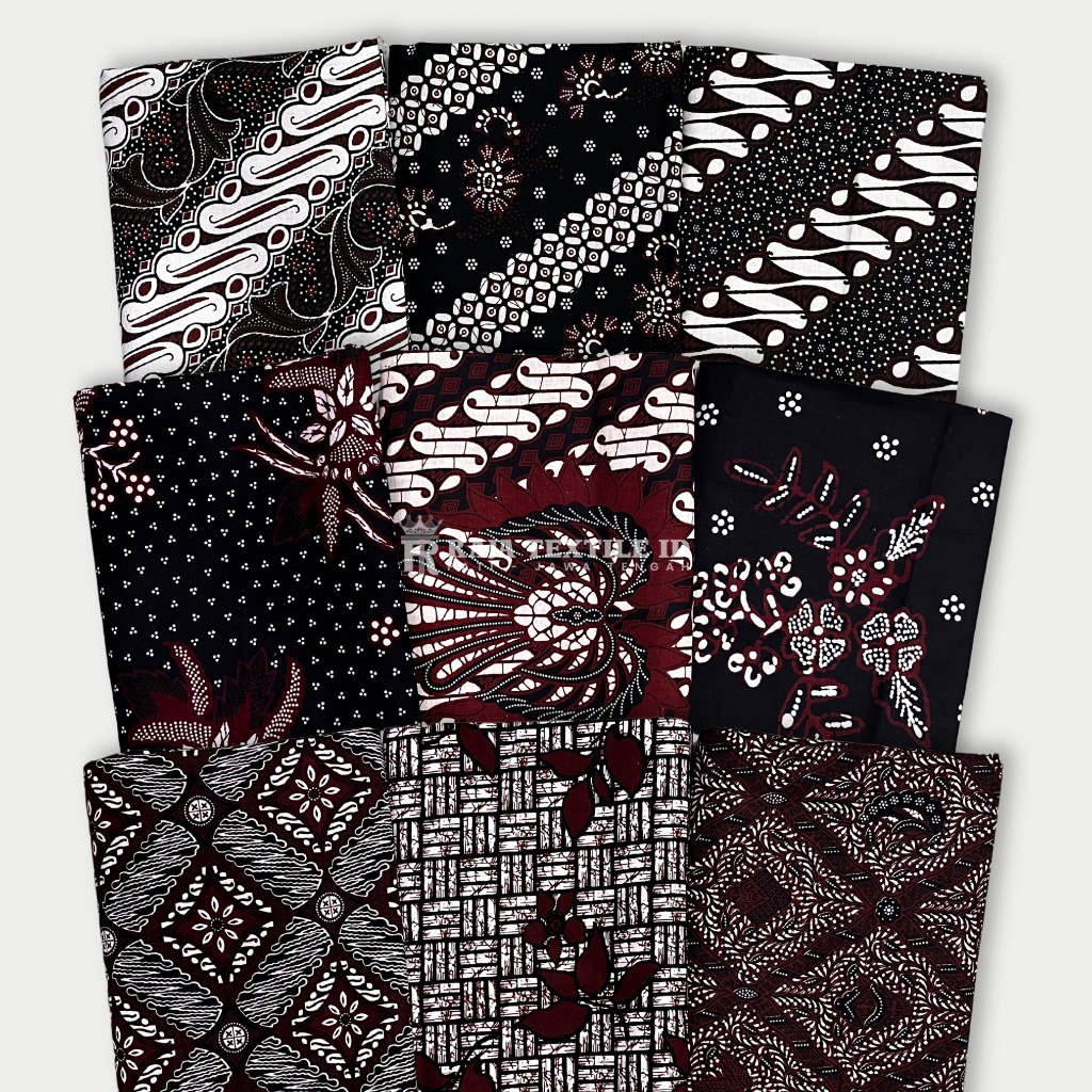 Kain Batik Pekalongan Hitam Putih Potongan Bahan Jarik Premium