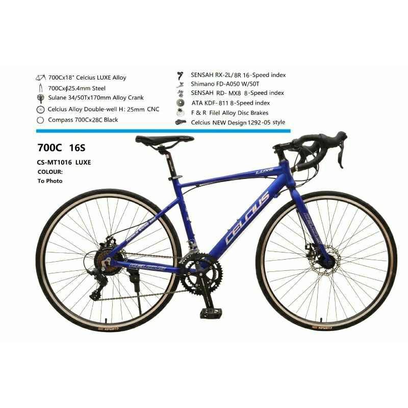 Sepeda Balap/ Roadbike Merk Celcius Luxe CS MT 1016