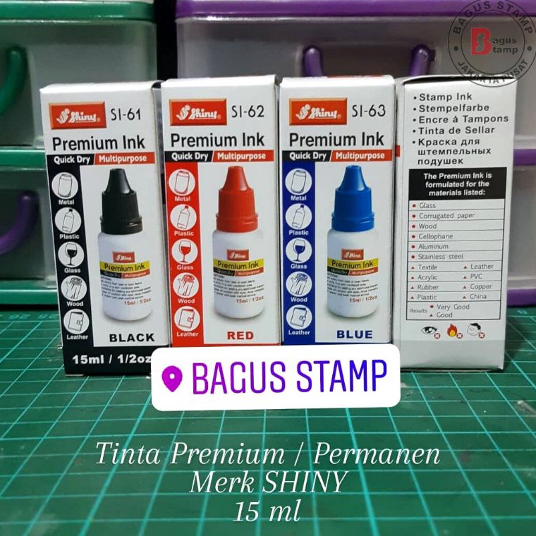 

ART W5K4 Tinta Stempel Permanent Premium plastik kaca kayu besi foil Tahan Air Anti Luntur TINTA SHINY 15ml
